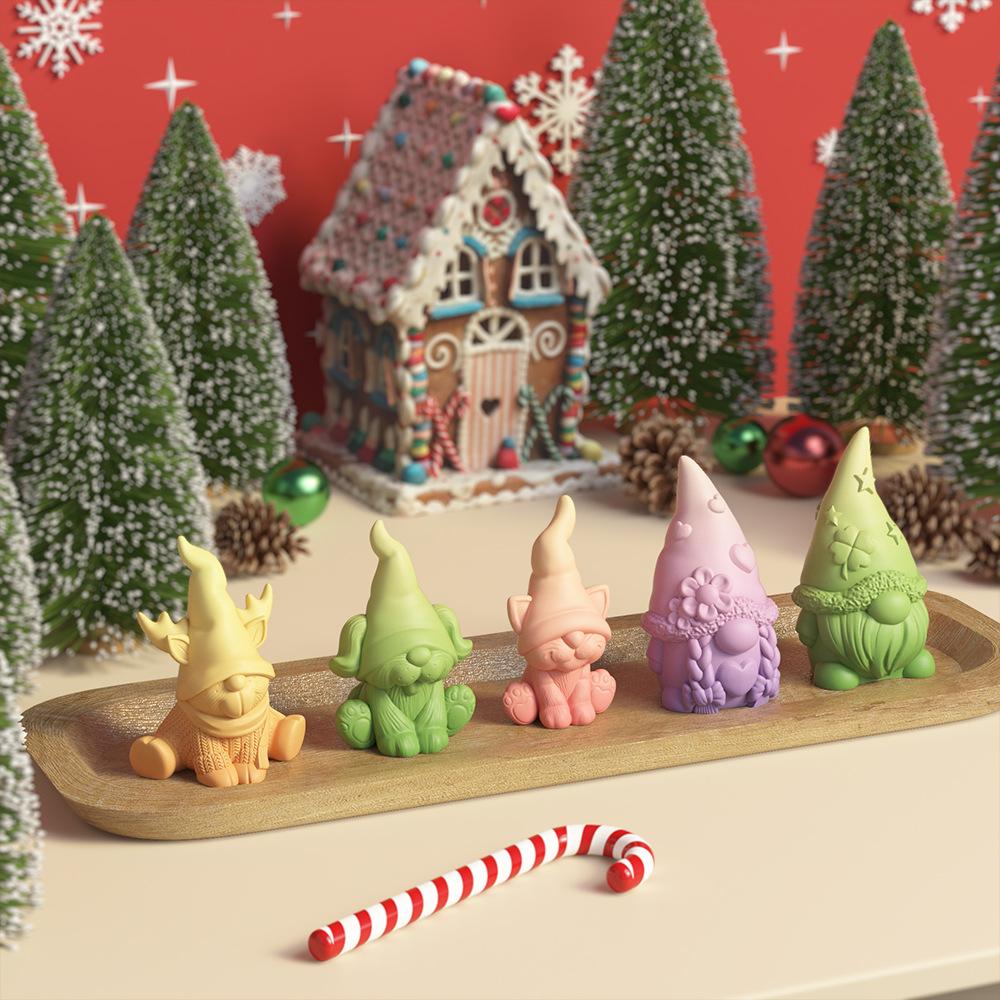 New Faceless Dwarf Candle Silicone Mold Handmade 3D Santa Claus Aromatherapy Cream Resin Doll Mold Christmas Party Crafts Gift