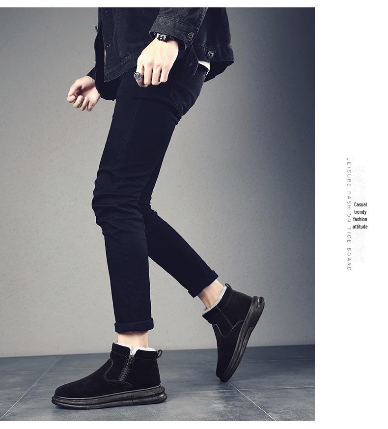 Men's Mid-Cut Winter Snow Boots: Outdoor Warm, Non-Slip, Thickened, Plus Velvet