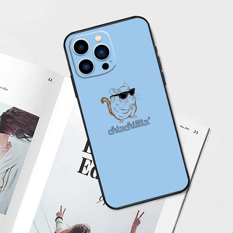 Roztomilý kreslený obal na telefon činčila pro iPhone 15 14 13 12 11 Pro Max Plus Mini X XR XS Max 7 8 SE Měkký TPU kryt