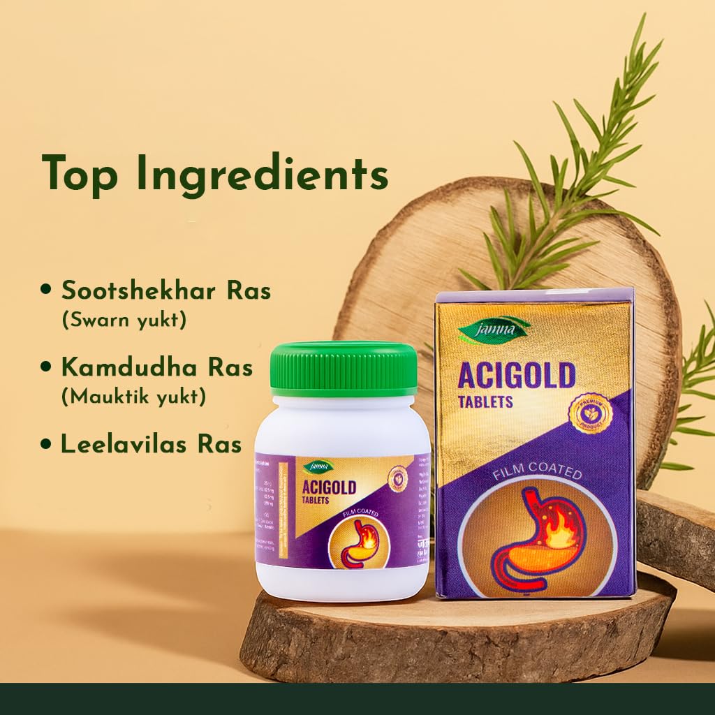 Jamna Herbal Acigold Tablet (30Tab) | Effective In Acidity
