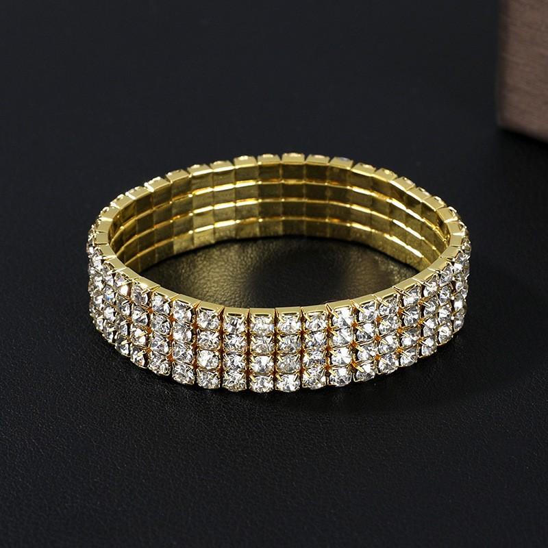 Europe and the United States  Bracelet, Simple INS Style Girl Row Bracelet Female 8 Row Diamond Shiny Combination