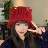 Crochet Cats Ear Hat for Women and Girl Popular Knitted Beanies Hat Soft Pullover Hat for Casual Outdoor Sport Headpiece