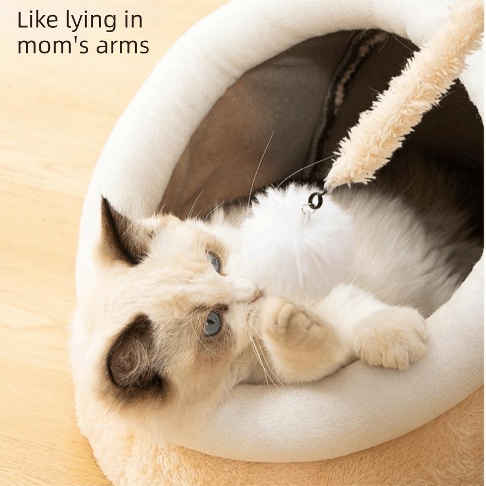 Warm Semi Enclosed Cat House Cartoon Cat House Tent Cute Lantern Fish Cat Bed Four Seasons