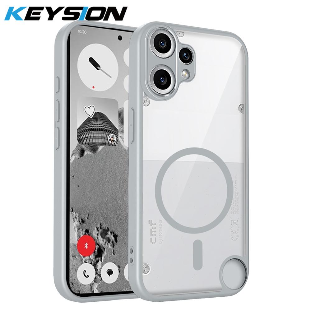 

KEYSION Transparent Magnetic Phone Case for Nothing CMF Phone 2 Pro 1 Silicone+PC HD Clear Shockproof Cover for CMF Phone 1 2Pro for CMF Phone 2 Pro сірий
