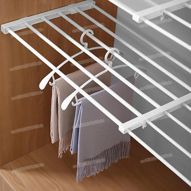 NEW Adjustable Closet Organizer Kitchen Storage Shelves Space Saving Wardrobe Wall Mounted Rack Home Appliance Cabinet Holder1pc