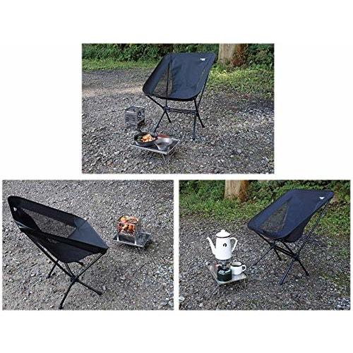 CAPTAIN STAG Outdoor Table Bonfire Table Stainless Steel Solo Table Width 295 x Depth 215 x Height 95mm Compact Foldable Storage Case Included UC-556