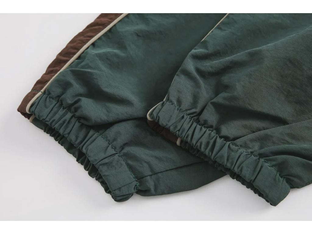 Men's Fashion Brand Contrast Stitching Windproof Jacket - American Retro Style, Loose Fit, Casual, Unisex, Perfect for Spring and Autumn Sports.