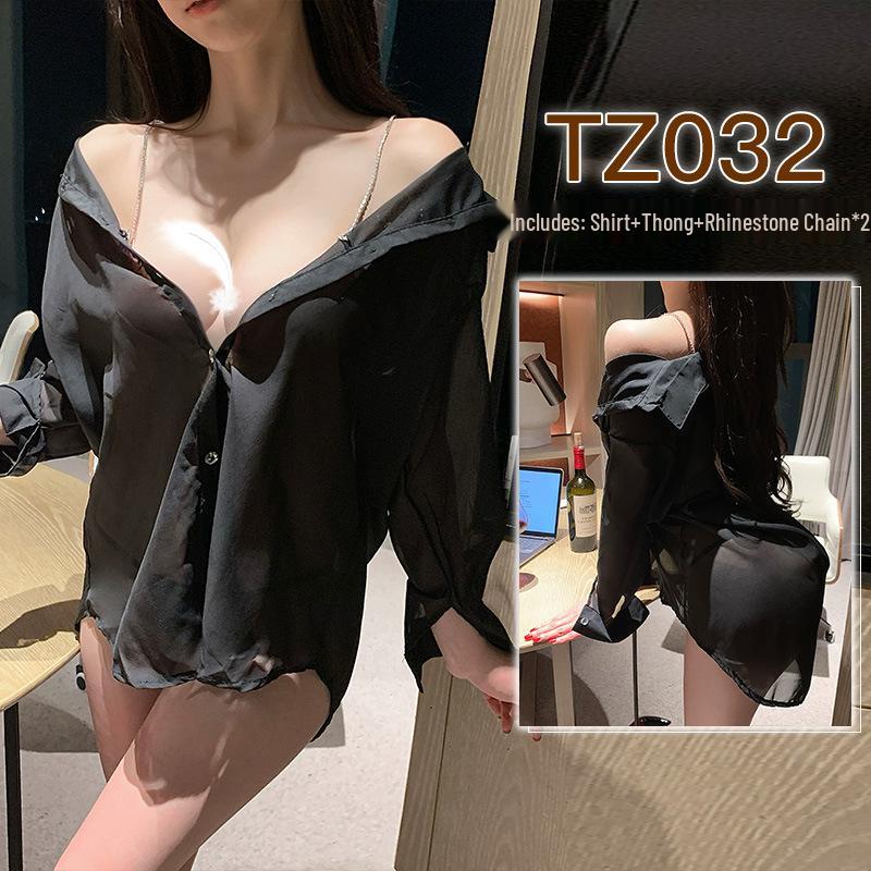 Jiuli Qingchuan Sexy Sheer Lingerie Set - Pure Desire See-Through Pajamas with Webbing Fun.
