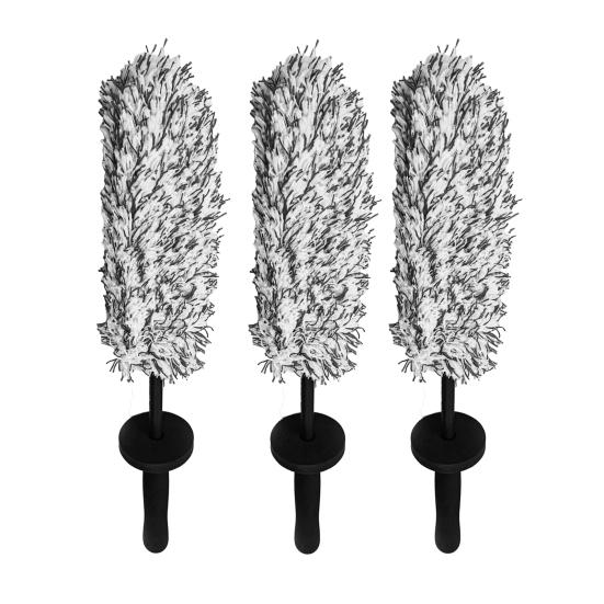 Wheel Cleaning Brush Barrel Cleaner Long Handle Microfiber Rim Wheel Brush with Soft 3pcs