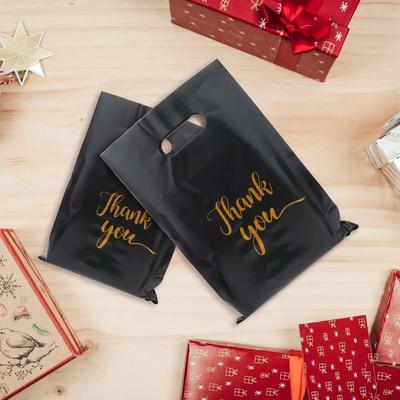 Black/White Thank You Bag Plastic Handheld Thank You Gift Packaging Anniversary Christmas Birthday Wedding Party