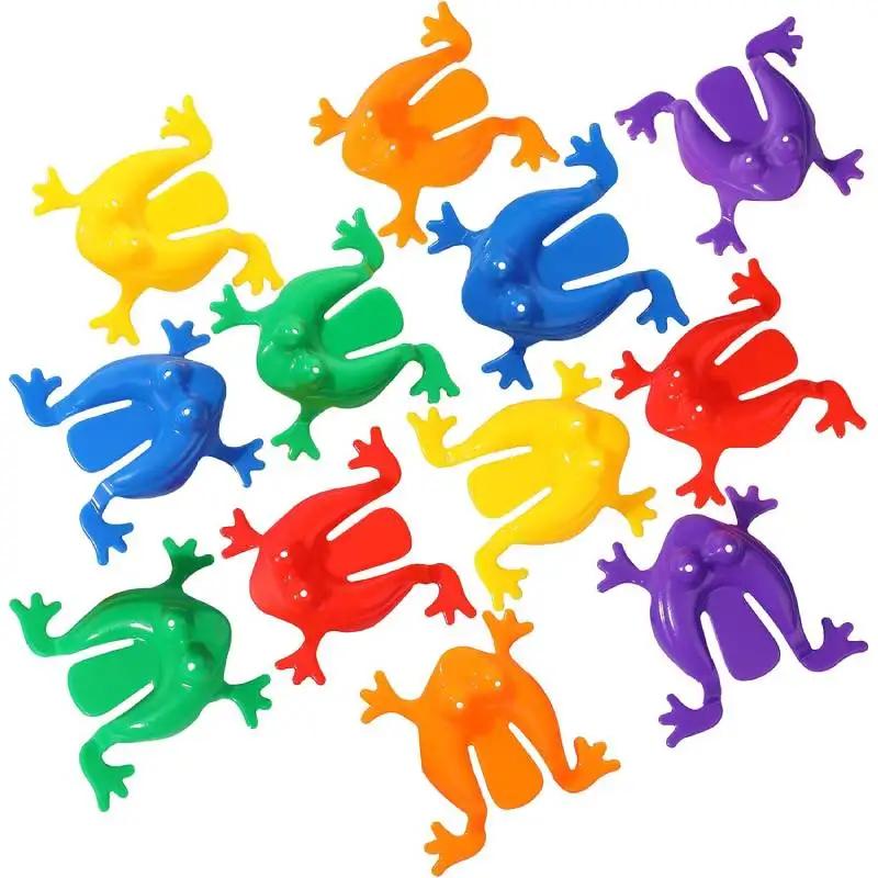 20pcs Frogs Toy Plastic Jumping Leap Frogs Toy Pressing Bouncing Frog Toy Goody Bag Fillers Gift for Kids Toddler Birthday Party