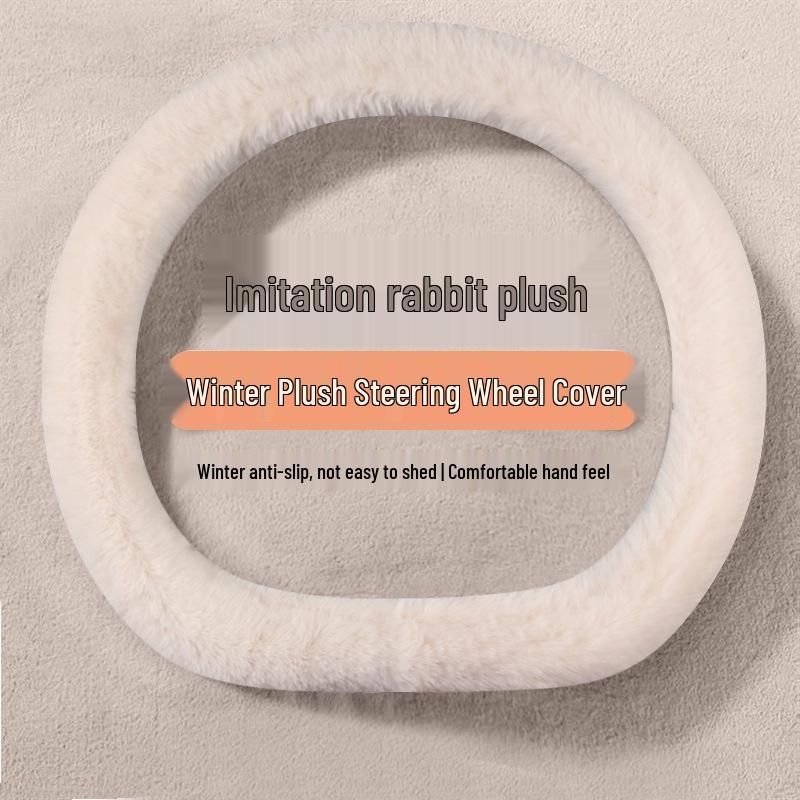 Peppa Pig Plush Steering Wheel Cover - Cute Winter Cartoon Design for Electric Four-Wheel Vehicles