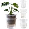Portable Courtyard Flowerpot Clear Plant Pot with Water Reservoir, Plastic Self Watering Planter, Slotted Inner Pot, Root Control Flower Breathable