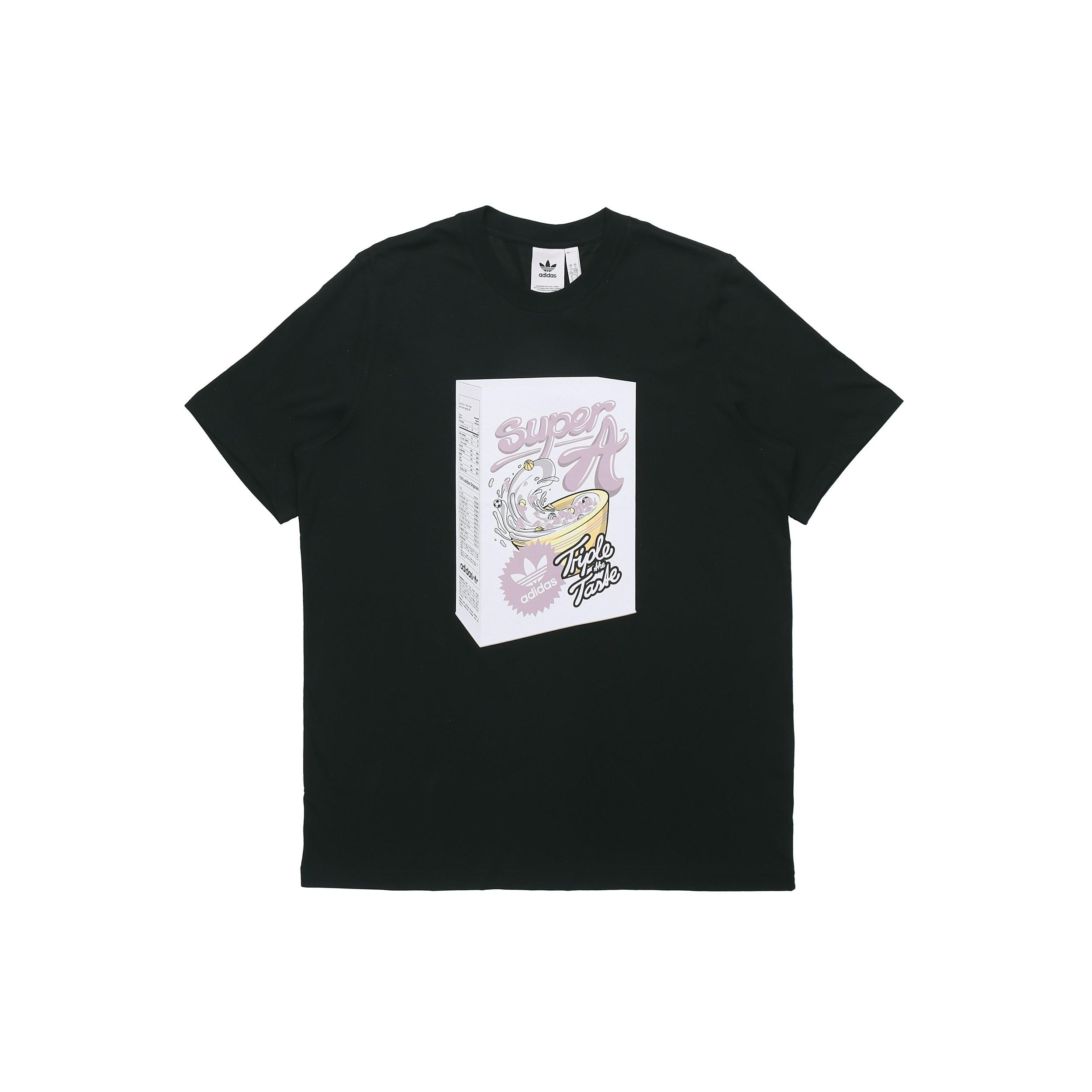 adidas originals Bodega Super A Printing Round Neck Short Sleeve Black Men s ED7058 S