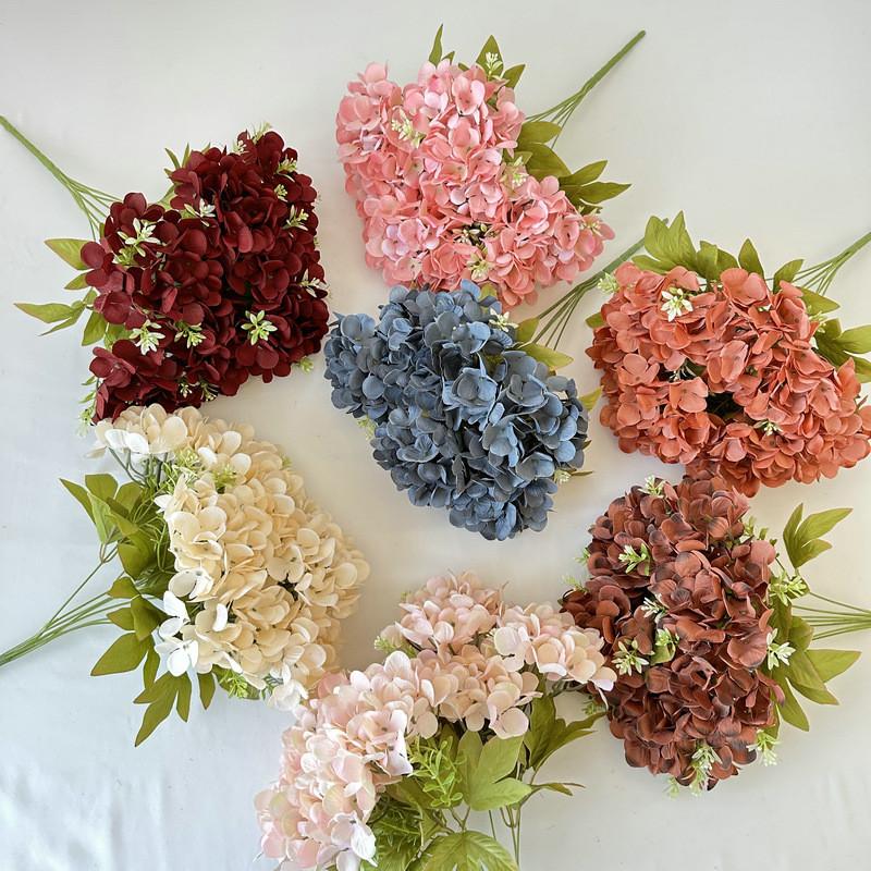 Decorazione Sfera Ortensia Artificiale Matrimonio Hotel Percorso Materiale Floreale Tessuto Per Uso Domestico ed Eventi
