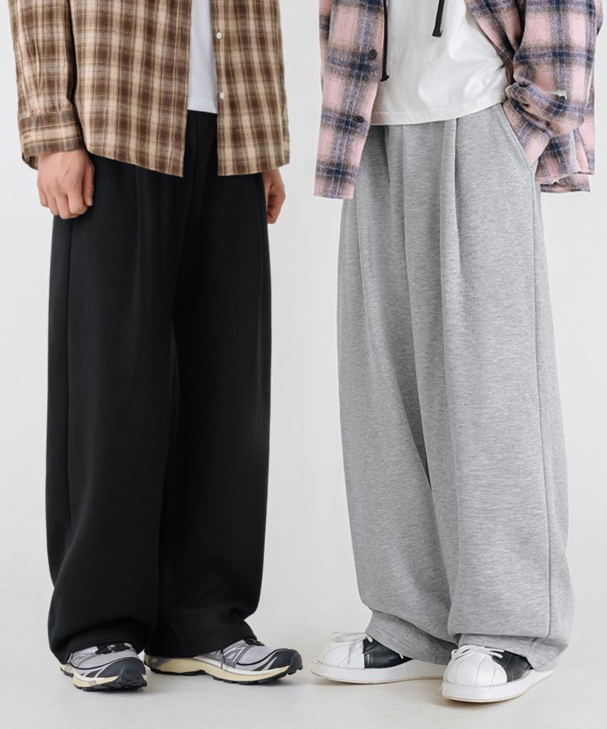 LEMAIN SECOND Deep One-Pleat Wide Daily Sweatpants_3 Colors (B Type)