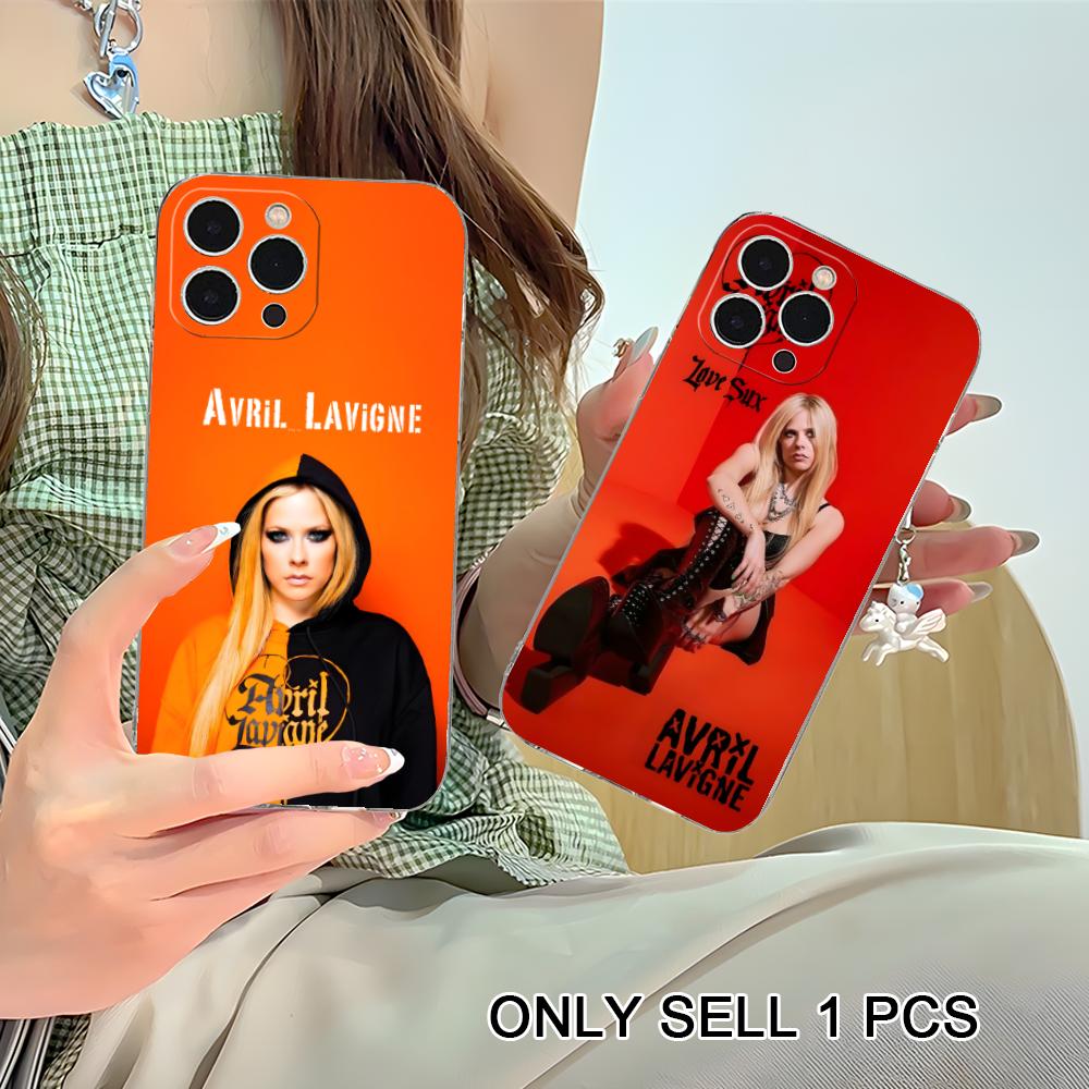 Avril Lavigne Clear TPU Mobile Case for iPhone 17 16 15 14 13 12 11 X XR XS Air Pro Max Plus Mini Colorful Cover