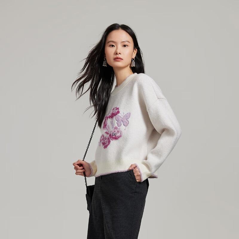 Veromoda Artist Collaboration Flower Jacquard Knit Sweater