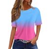 Women's Fashionable Casual Short Sleeve Print Round Neck Pullover Top