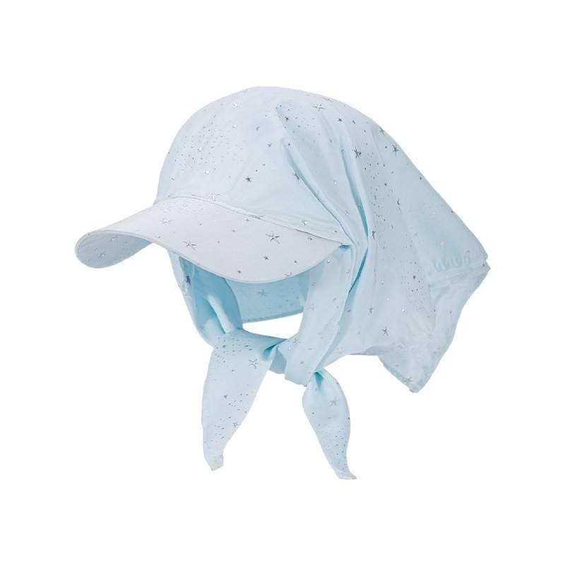 Summer Starry Geometric Headscarf Cap With Wide Brim For Women