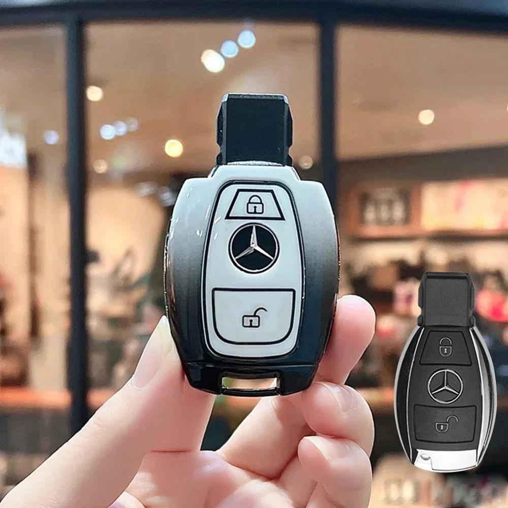 

Автомобильная наклейка для Mercedes Benz Чехол-оболочка для умного ключа автомобиля из сплава для Mercedes Benz Класса A B C E GL S GLA GLK CLS AMG W204 W20