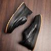 Bowei Leather British Style Business Men'S Shoes Leather Shoes Breathable Lace-Up Shoes Round Head Trend Thick Sole Breathable Leather Shoes