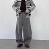Vintage Curved Sweatpants Men Women Loose Fit Casual Trousers High Street Style All-match