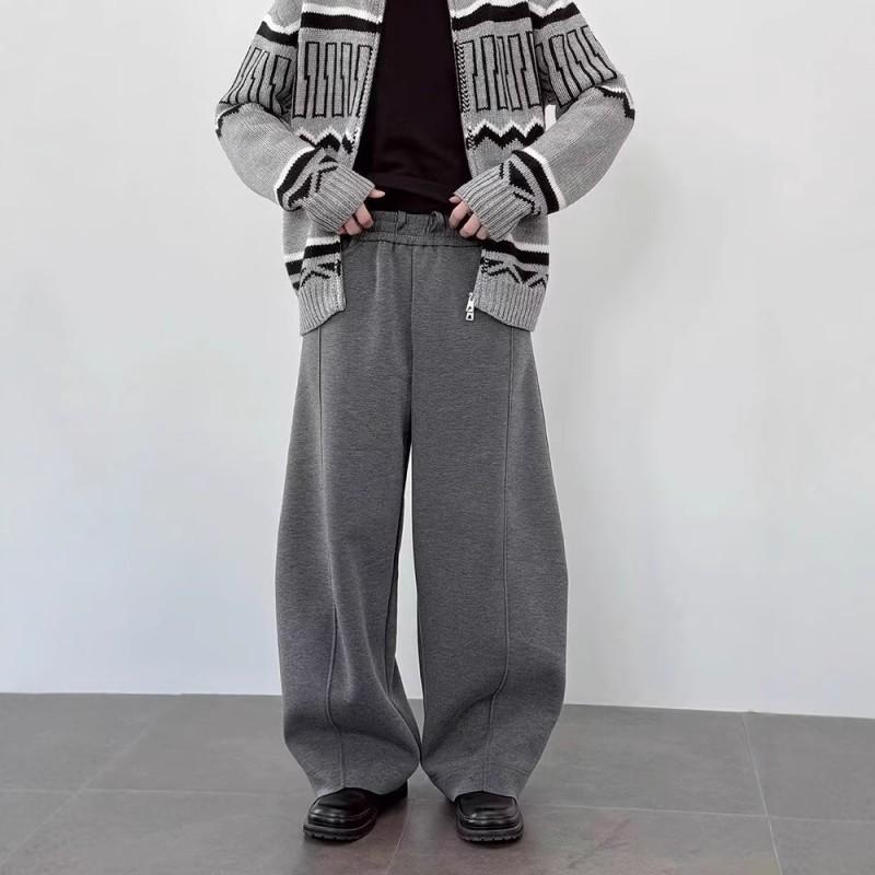 Vintage Curved Sweatpants Men Women Loose Fit Casual Trousers High Street Style All-match
