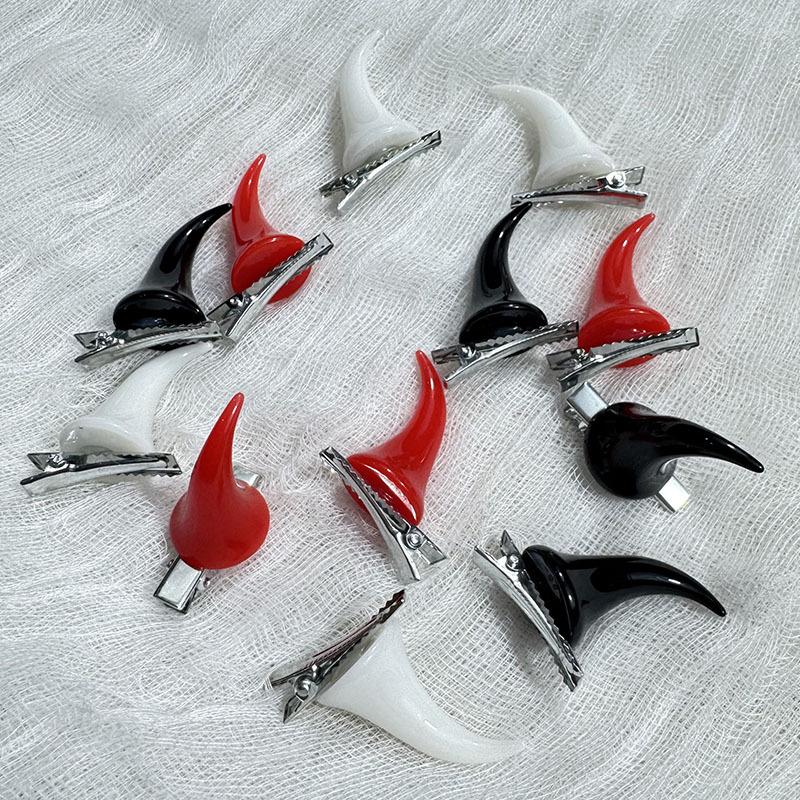 Small Hair Clip Multifunctional Demon Hair Clip Cow Horn Hair Clip High Quality For Costume Party Children'S Event Dress Up