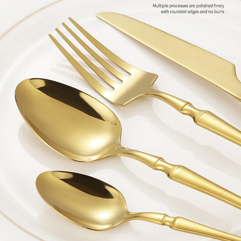 Stainless Steel Small Waist Molding Set, Knife, Fork, Spoon, Set for Hotel, Family Dinner, Out, Non-slip, Feel Good, Full Sets
