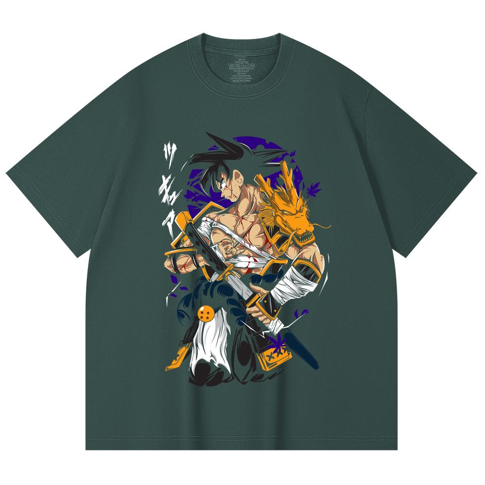 230 Gsm 100% Cotton Dragon Ball V68 Goku Samurai Print Unisex Heavy Cotton T Shirt