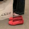 French shallow bow single shoes women's spring new flat-bottomed temperament inner height-increasing ballet shoes Mary Jane shoes