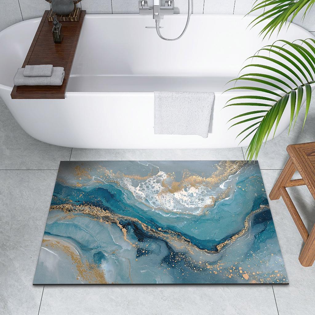 Diatomite Bathroom Shower Bath Mats Foot Mat Quick Dry Non-slip Toilet Carpet Rug Doormat Washable