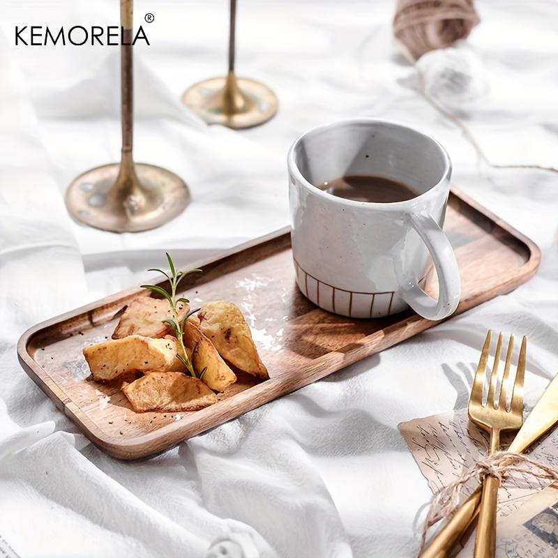 1PCS Acacia Wood Coffee Tray Food CupTrays Decorative Wood Tray Dessert Candy Bamboo Tray Gongfu Tea Tray