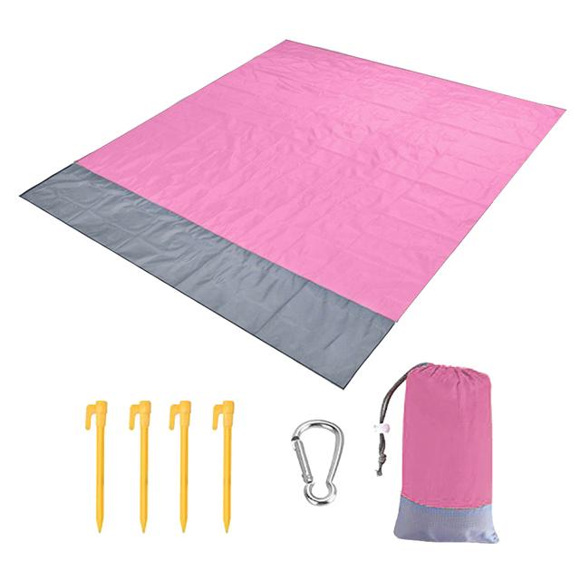 Oversized Beach Towel Mat Sand Free Beach Wind Proof Waterproof Picnic Blankets Beach Mat Oversized Pocket Picnic 4 Anchor