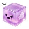 Halloween Stress Cube Ghost Sensory Toy, Anxiety Relief Squeeze Toy Slow Rising Glitter Pinch for Kids Adults