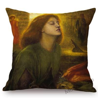 Uk British Artist Dante Gabriel Rossetti World Famous Oil Painting European Beauty Princess Sofa Pillow Case Linen Cushion Cover