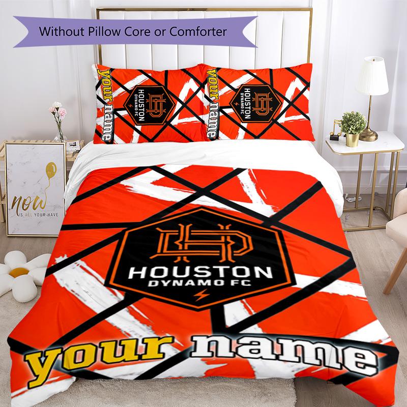 3pcs Custom Name Football club logo Bedding Set Duvet Cover Closure Includes 1 Duvet Cover&2 Pillowcases for All Seasons Bedroom Decor