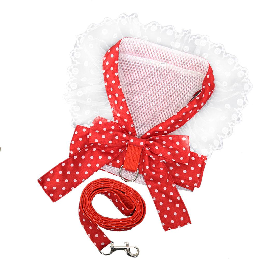 Dog Cat Bow Chest Harness Leash Comfortable Puppy Small Dogs Harnesses Vest for Party Shopping