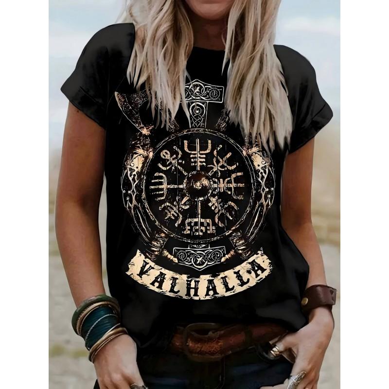 Streetwear Punk Style Graphic Tee Women - Comfortable Breathable Casual Round Neck Short Sleeve Top