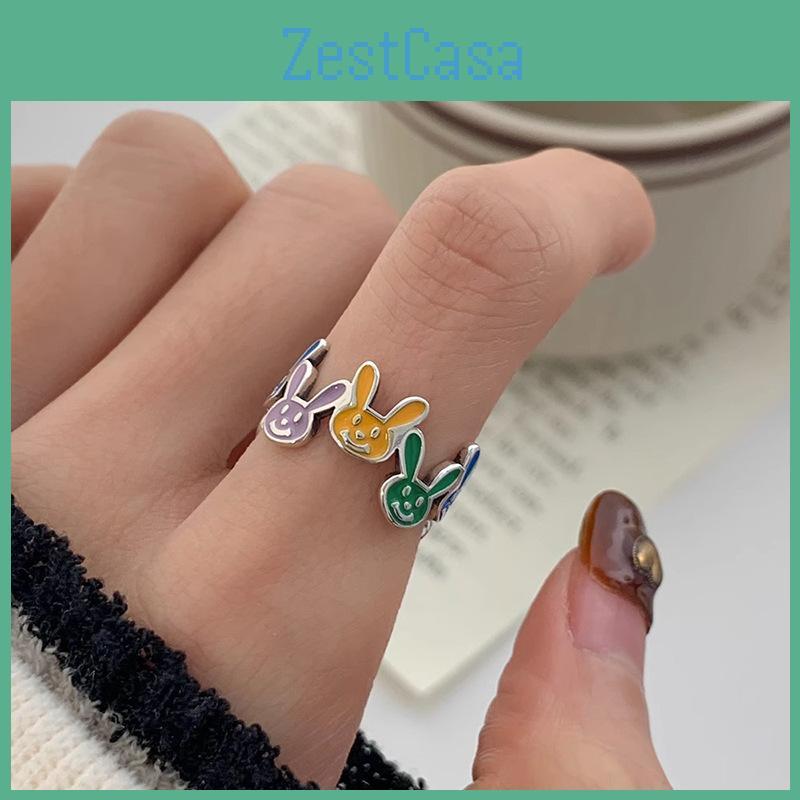 Trendy Colorful Rabbit Inspired Ring For Women Adjustable Design Perfect For 2023