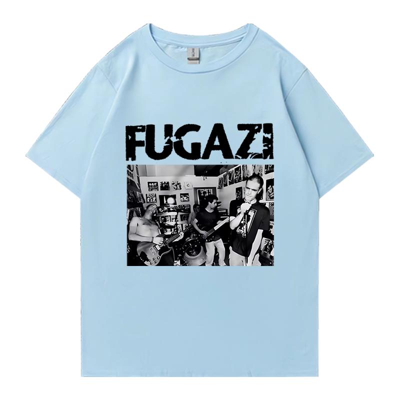 Trendy 2025 FUGAZI Band Graphic Oversized Tee Shirt Streetwear Men Women Summer Short Sleeve T-shirts 100% Cotton Popular Unisex