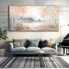 Birch Lined Lake Canvas Wall Art Painting, Frameless Canvas Wall Art Picture Living Room Printing Art Office Home Decortion