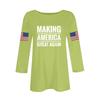 Women's Casual Fashionable Sexy Comfortable Neck Three-Quarter Sleeve Top