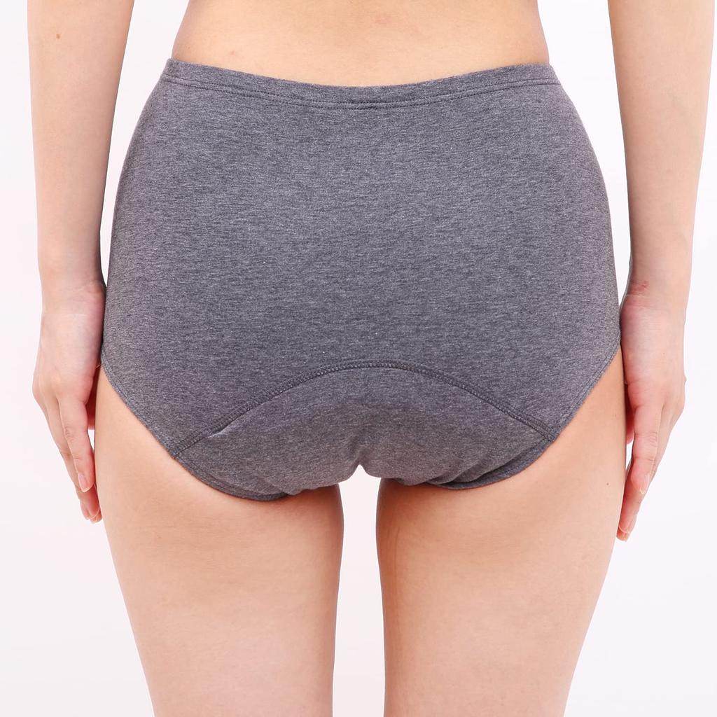 Natural Moon Organic Cotton Absorbent Made in Absorbent Sanitary Panties Charcoal Panties, Japan, Women's (Sizes L-LL, Gray)