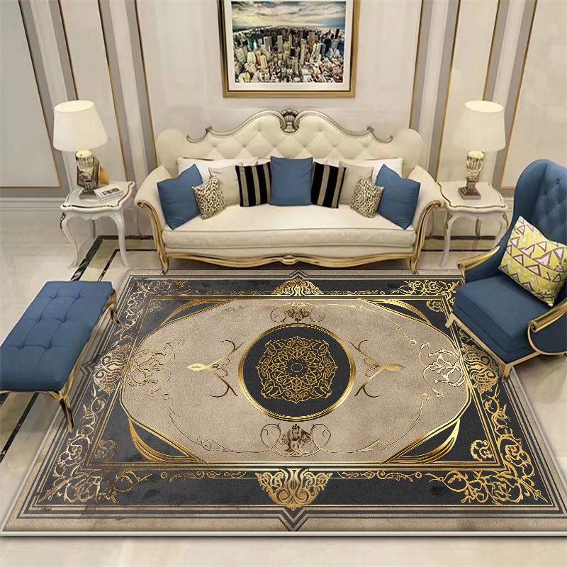 Tapijt in Boheemse stijl Woonkamer Antislip Opvouwbaar Groot Kamerkleed Gemakkelijk Schoonmaken Salontafelmat Machinewasbaar Aanpasbaar