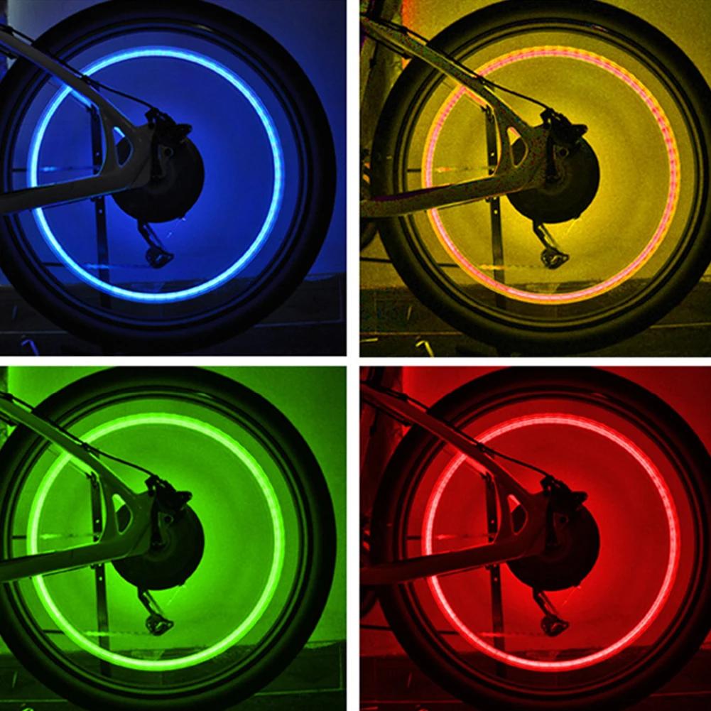 Neon Bike Lights Bicycle LED Light Tire Valve Cap Flashlight Wheel Spoke Lightweight Car Motorcycle Accessories