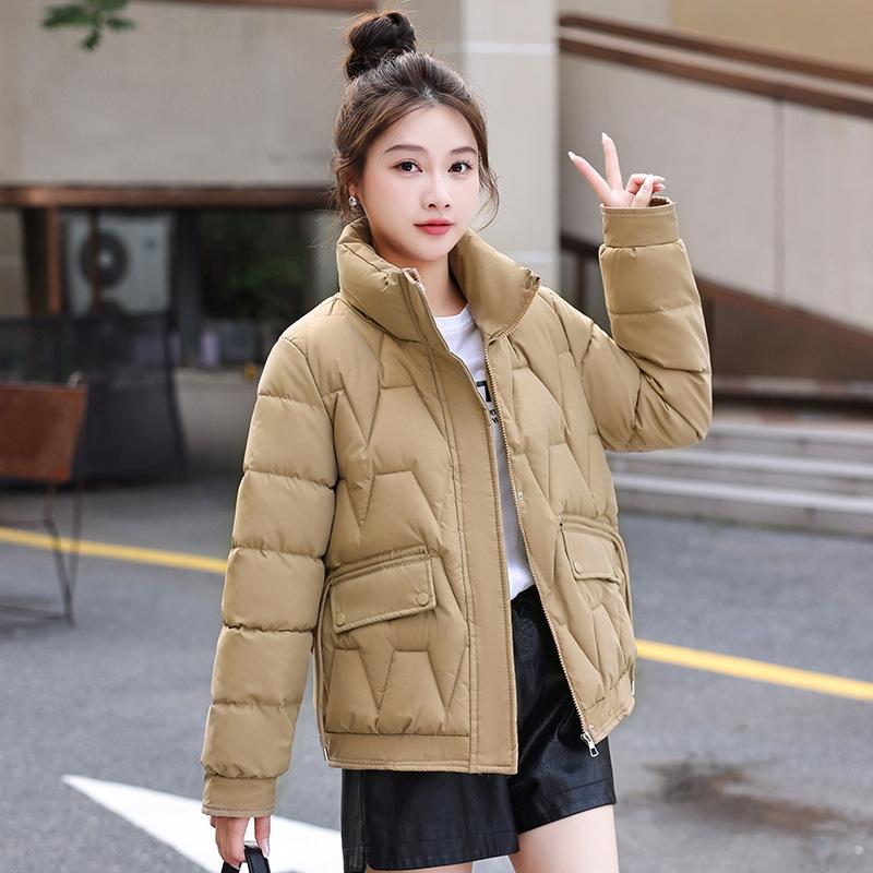 

Короткий воротник-стойка маленькая модная хлопковая одежда женская зимняя новая свободная хлопковая куртка куртка утолщенная теплая хлопковая куртка 2XL хаки