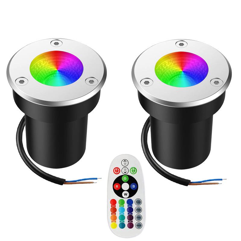 RGBW 12V Outdoor Landscape Ground Lights with RF Remote Control
