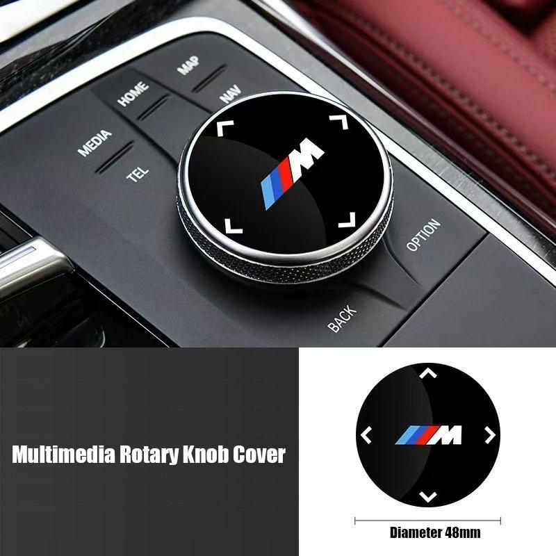 Car M Power Emblem Multimedia Button Cover Trim Knob Stickers For BMW G30 G32 G01 G02 G05 G06 G07 G26 G23 G22 F40 F20 G08 G16